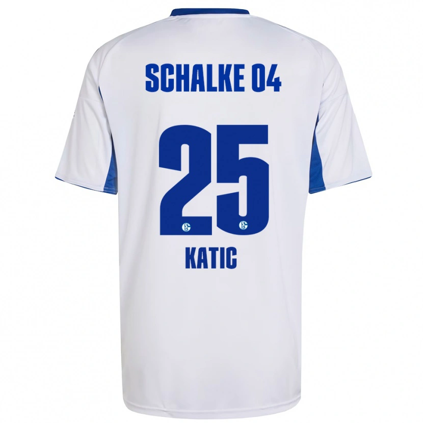 Danxen Hombre Camiseta Nikola Katic #25 Blanco Azul 2ª Equipación 2025/26 La Camisa