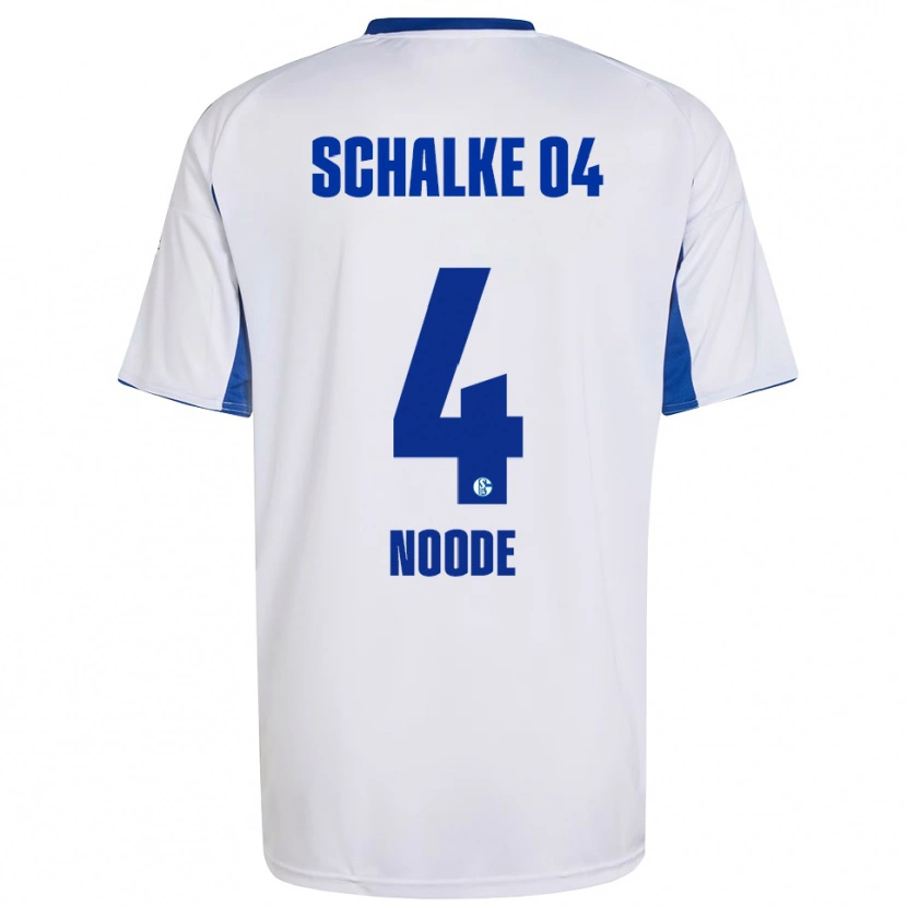Danxen Hombre Camiseta Steve Noode #4 Blanco Azul 2ª Equipación 2025/26 La Camisa