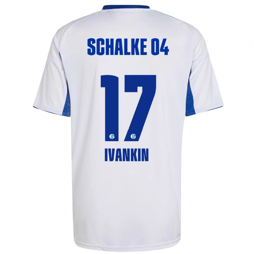 Danxen Hombre Camiseta Alexander Ivankin #17 Blanco Azul 2ª Equipación 2025/26 La Camisa