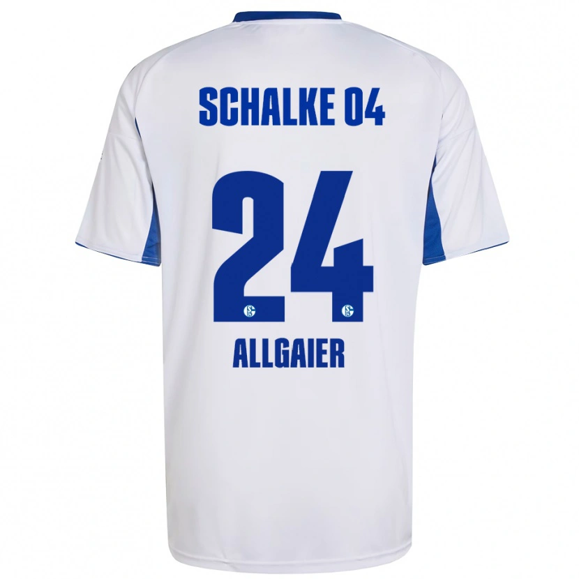 Danxen Hombre Camiseta Felix Allgaier #24 Blanco Azul 2ª Equipación 2025/26 La Camisa