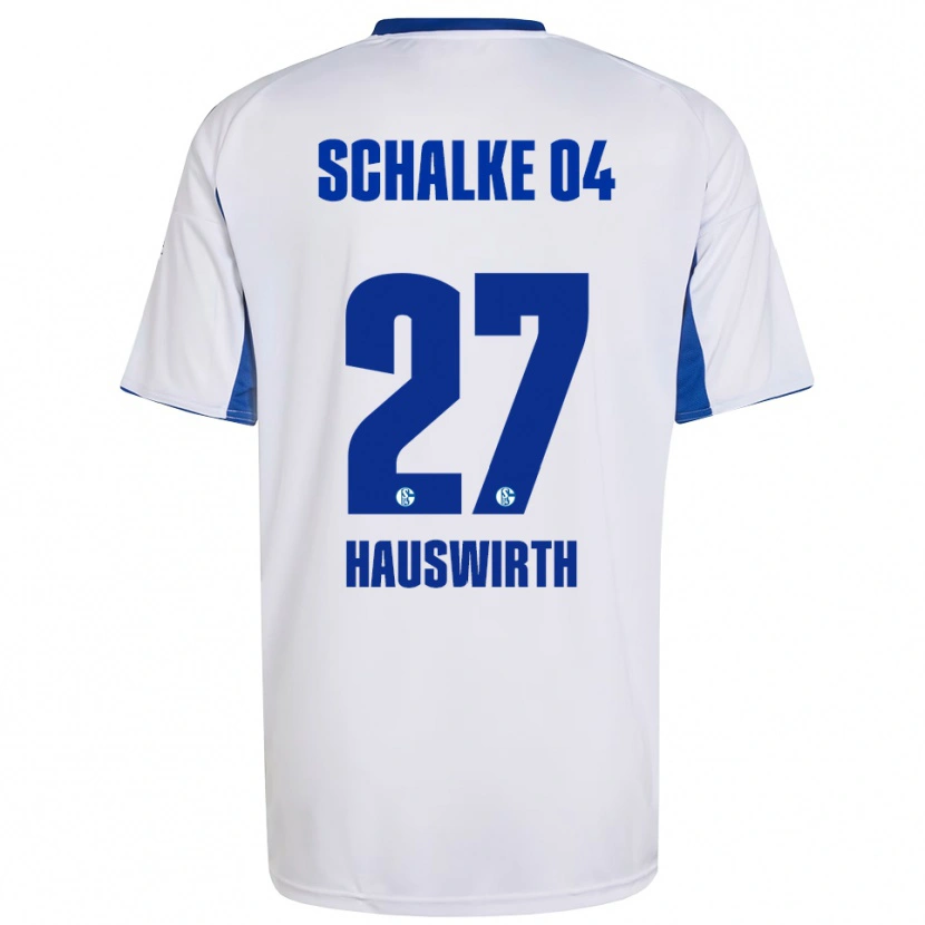 Danxen Hombre Camiseta Max Hauswirth #27 Blanco Azul 2ª Equipación 2025/26 La Camisa