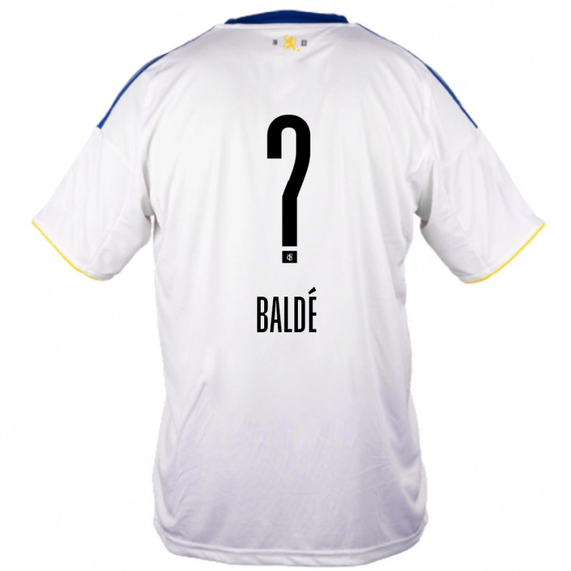 Danxen Hombre Camiseta Madi Baldé #0 Blanco Azul Amarillo 2ª Equipación 2025/26 La Camisa