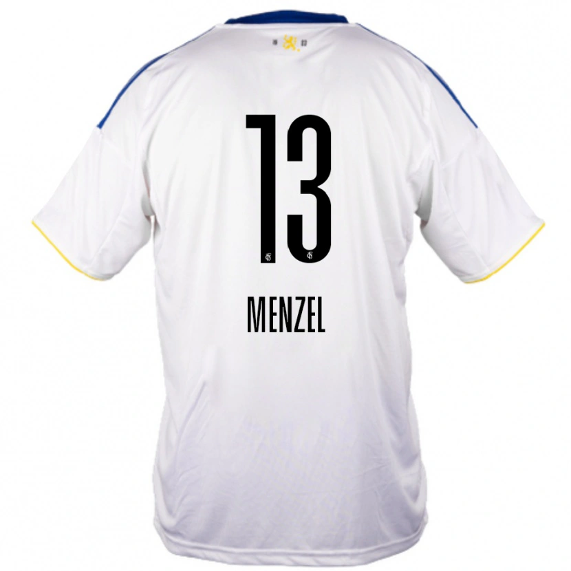 Danxen Hombre Camiseta Phillip Menzel #13 Blanco Azul Amarillo 2ª Equipación 2025/26 La Camisa