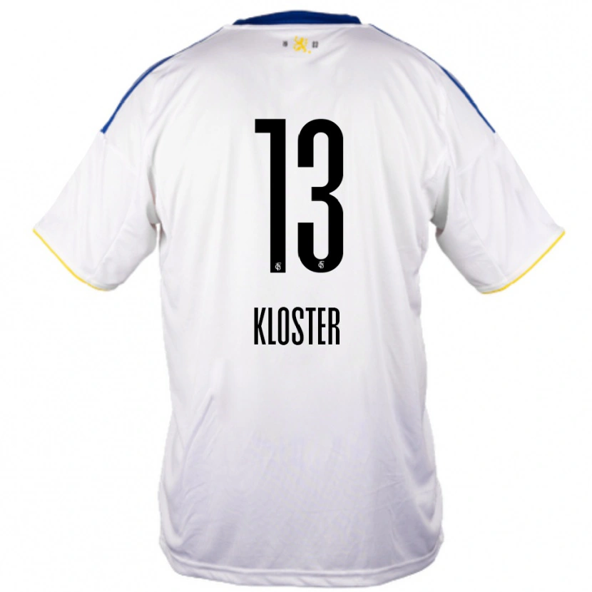 Danxen Hombre Camiseta Tim Kloster #13 Blanco Azul Amarillo 2ª Equipación 2025/26 La Camisa