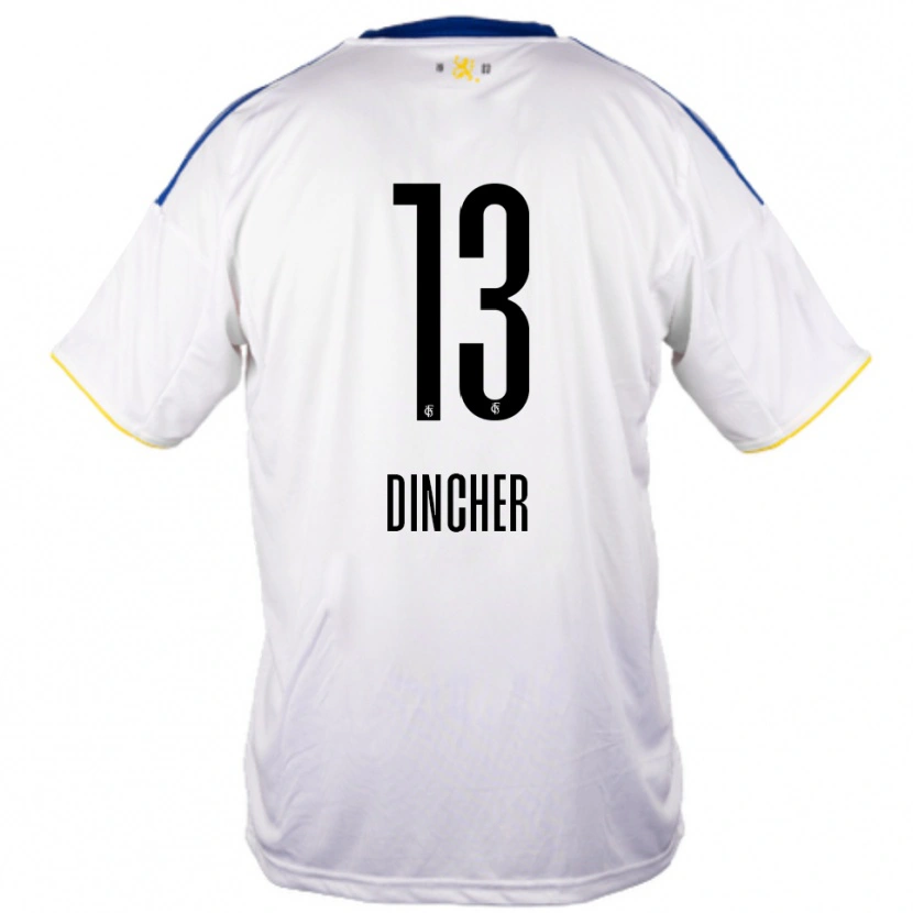 Danxen Hombre Camiseta Noah Dincher #13 Blanco Azul Amarillo 2ª Equipación 2025/26 La Camisa