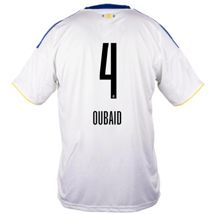 Danxen Hombre Camiseta Obeida Oubaid #4 Blanco Azul Amarillo 2ª Equipación 2025/26 La Camisa