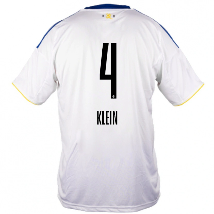 Danxen Hombre Camiseta Jennifer Klein #4 Blanco Azul Amarillo 2ª Equipación 2025/26 La Camisa