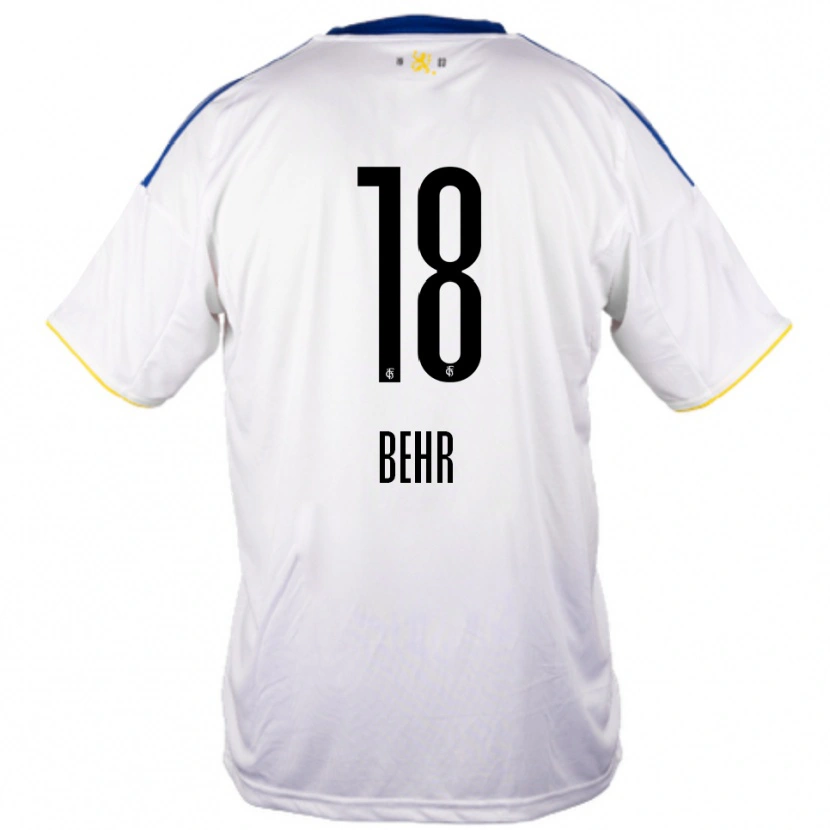 Danxen Hombre Camiseta Luca Behr #18 Blanco Azul Amarillo 2ª Equipación 2025/26 La Camisa