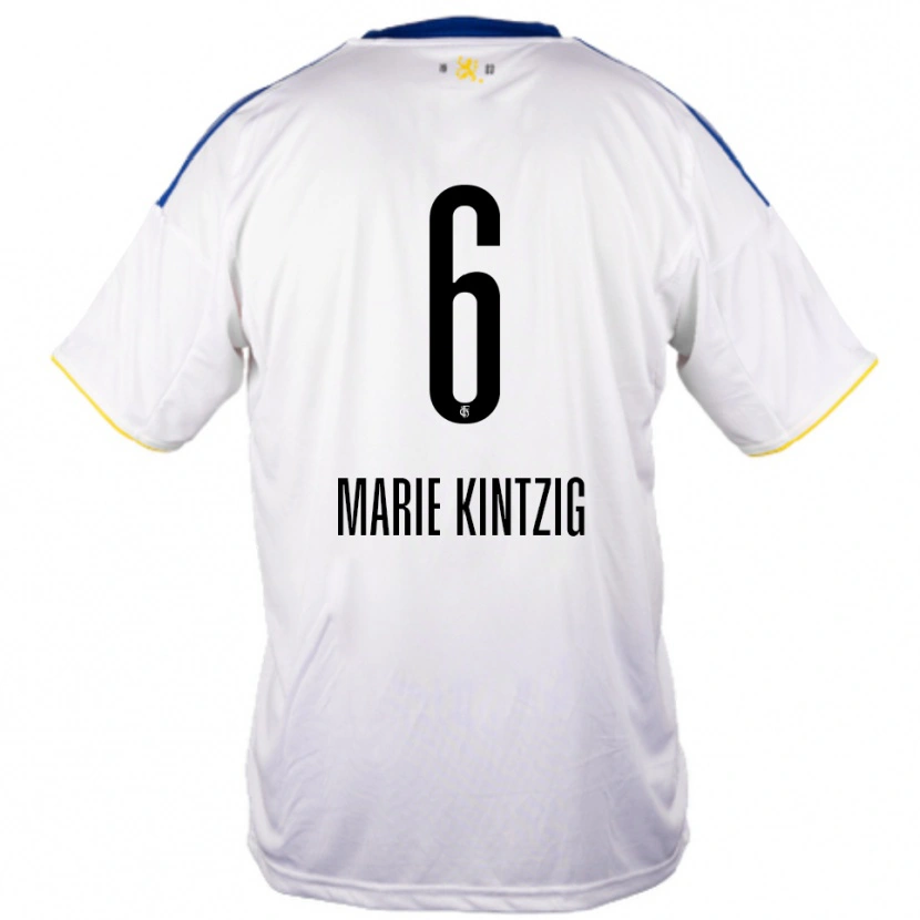 Danxen Hombre Camiseta Lilly Marie Kintzig #6 Blanco Azul Amarillo 2ª Equipación 2025/26 La Camisa