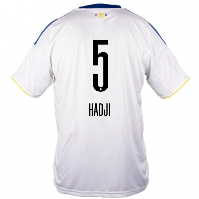 Danxen Hombre Camiseta Wahid Hadji #5 Blanco Azul Amarillo 2ª Equipación 2025/26 La Camisa