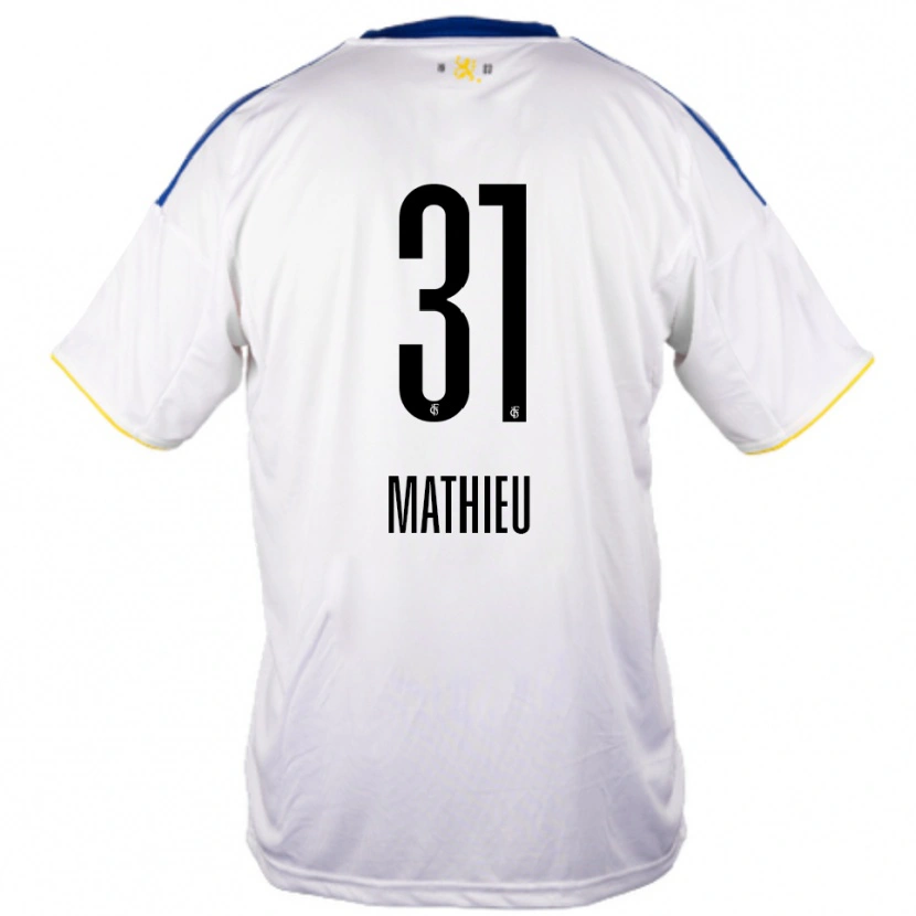 Danxen Hombre Camiseta Sammy Mathieu #31 Blanco Azul Amarillo 2ª Equipación 2025/26 La Camisa