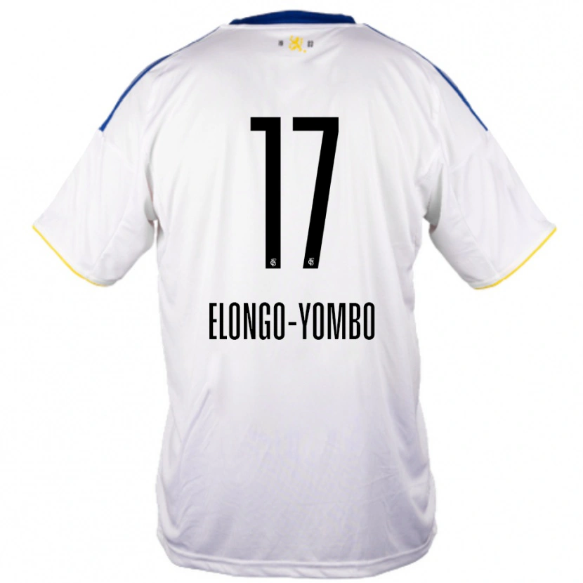 Danxen Hombre Camiseta Rodney Elongo-Yombo #17 Blanco Azul Amarillo 2ª Equipación 2025/26 La Camisa