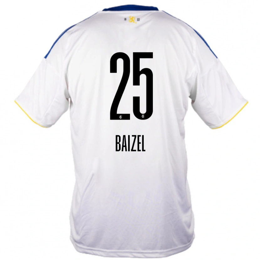 Danxen Hombre Camiseta David Baizel #25 Blanco Azul Amarillo 2ª Equipación 2025/26 La Camisa