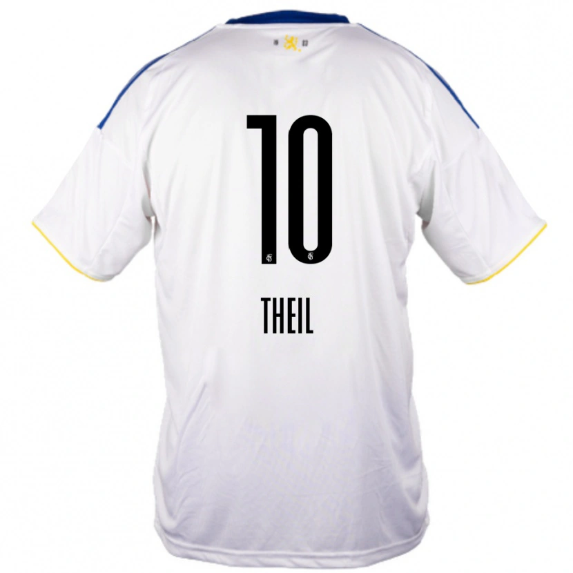 Danxen Hombre Camiseta Larissa Theil #10 Blanco Azul Amarillo 2ª Equipación 2025/26 La Camisa
