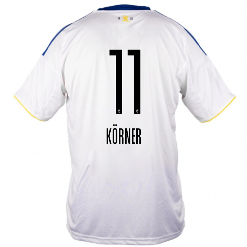 Danxen Hombre Camiseta Lea Körner #11 Blanco Azul Amarillo 2ª Equipación 2025/26 La Camisa