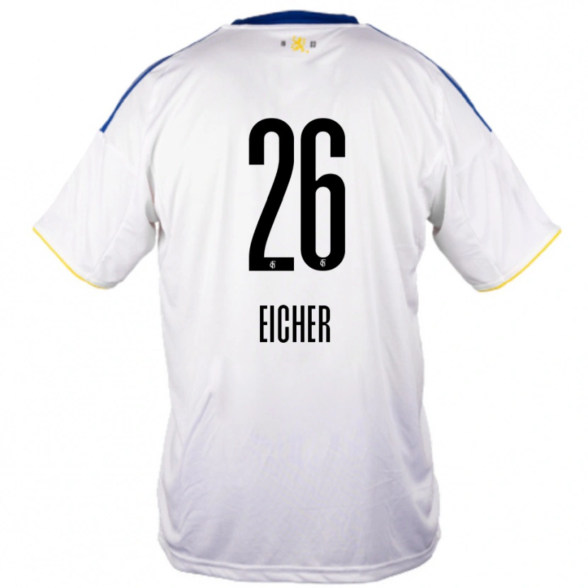 Danxen Hombre Camiseta Laura Eicher #26 Blanco Azul Amarillo 2ª Equipación 2025/26 La Camisa