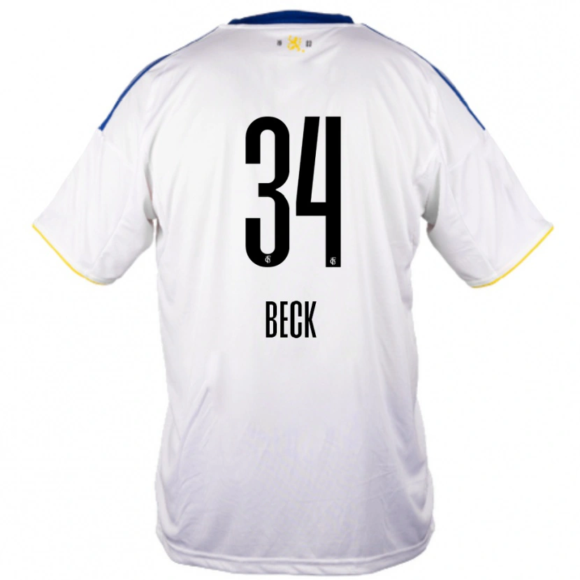 Danxen Hombre Camiseta Luis Beck #34 Blanco Azul Amarillo 2ª Equipación 2025/26 La Camisa