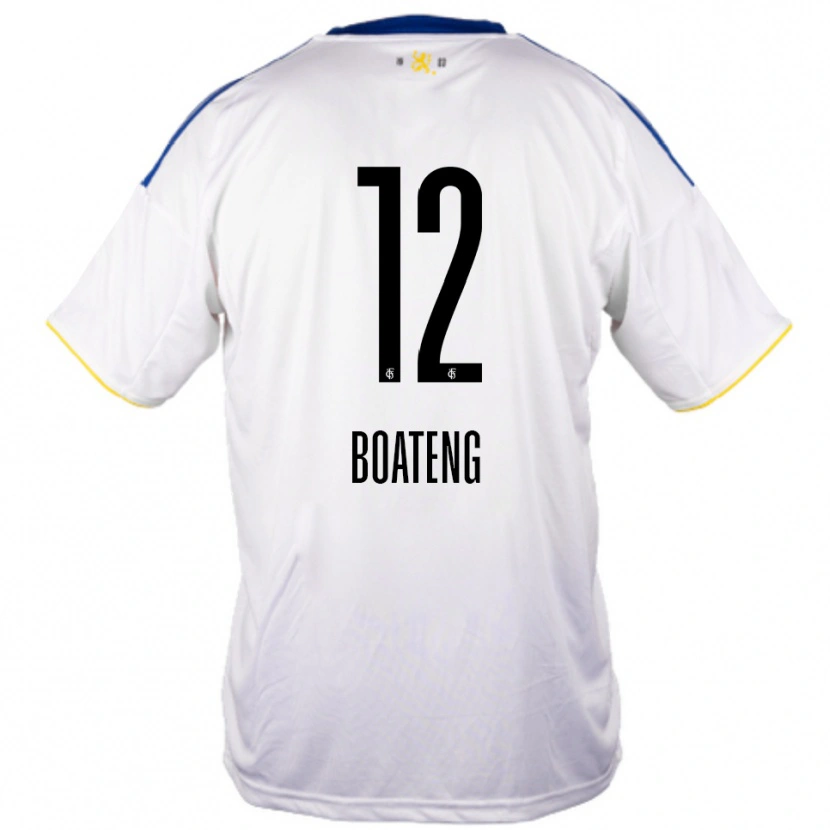 Danxen Hombre Camiseta Divine Boateng #12 Blanco Azul Amarillo 2ª Equipación 2025/26 La Camisa