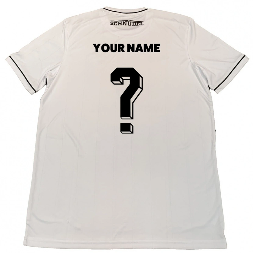 Danxen Hombre Camiseta Su Nombre #0 Blanco Negro 2ª Equipación 2025/26 La Camisa