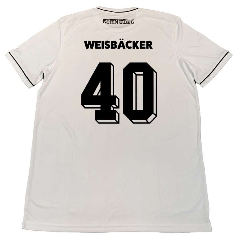 Danxen Hombre Camiseta Maximilian Weisbäcker #40 Blanco Negro 2ª Equipación 2025/26 La Camisa