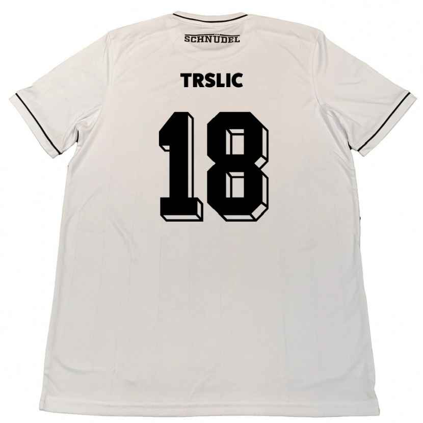 Danxen Hombre Camiseta Luca Trslic #18 Blanco Negro 2ª Equipación 2025/26 La Camisa