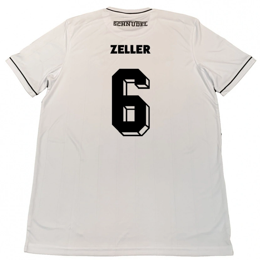 Danxen Hombre Camiseta Lucas Zeller #6 Blanco Negro 2ª Equipación 2025/26 La Camisa