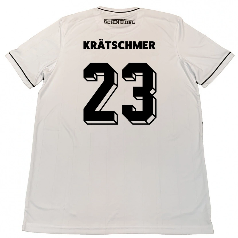 Danxen Hombre Camiseta Pius Krätschmer #23 Blanco Negro 2ª Equipación 2025/26 La Camisa