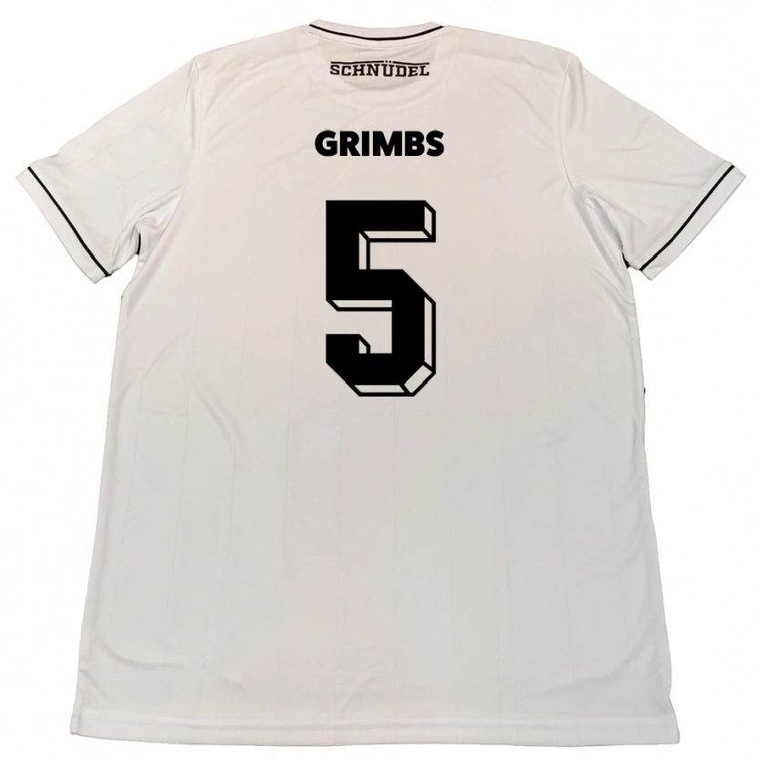 Danxen Hombre Camiseta Nico Grimbs #5 Blanco Negro 2ª Equipación 2025/26 La Camisa
