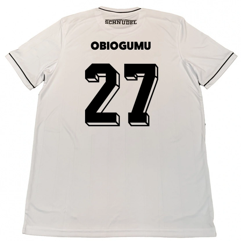 Danxen Hombre Camiseta Uche Obiogumu #27 Blanco Negro 2ª Equipación 2025/26 La Camisa