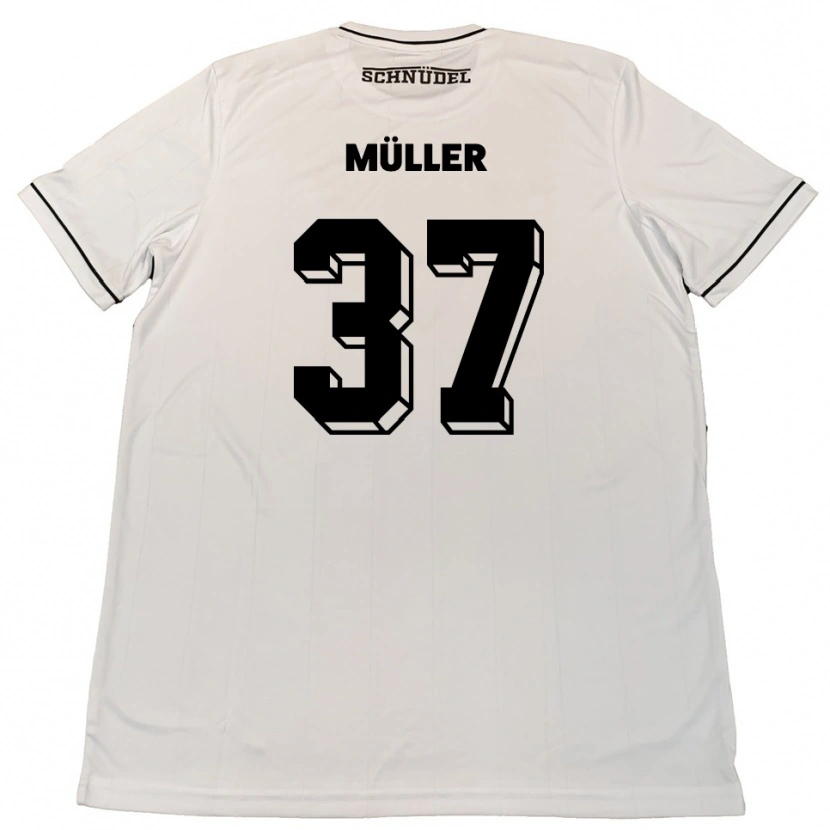 Danxen Hombre Camiseta Sebastian Müller #37 Blanco Negro 2ª Equipación 2025/26 La Camisa