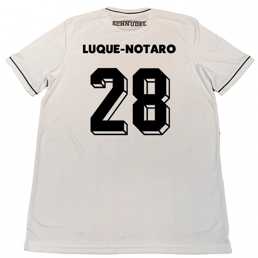 Danxen Hombre Camiseta Fabio Luque-Notaro #28 Blanco Negro 2ª Equipación 2025/26 La Camisa