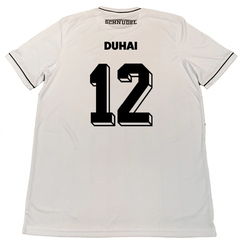 Danxen Hombre Camiseta Konstantin Duhai #12 Blanco Negro 2ª Equipación 2025/26 La Camisa