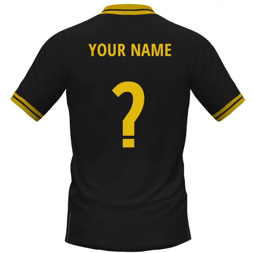 Danxen Hombre Camiseta Su Nombre #0 Negro Amarillo 2ª Equipación 2025/26 La Camisa