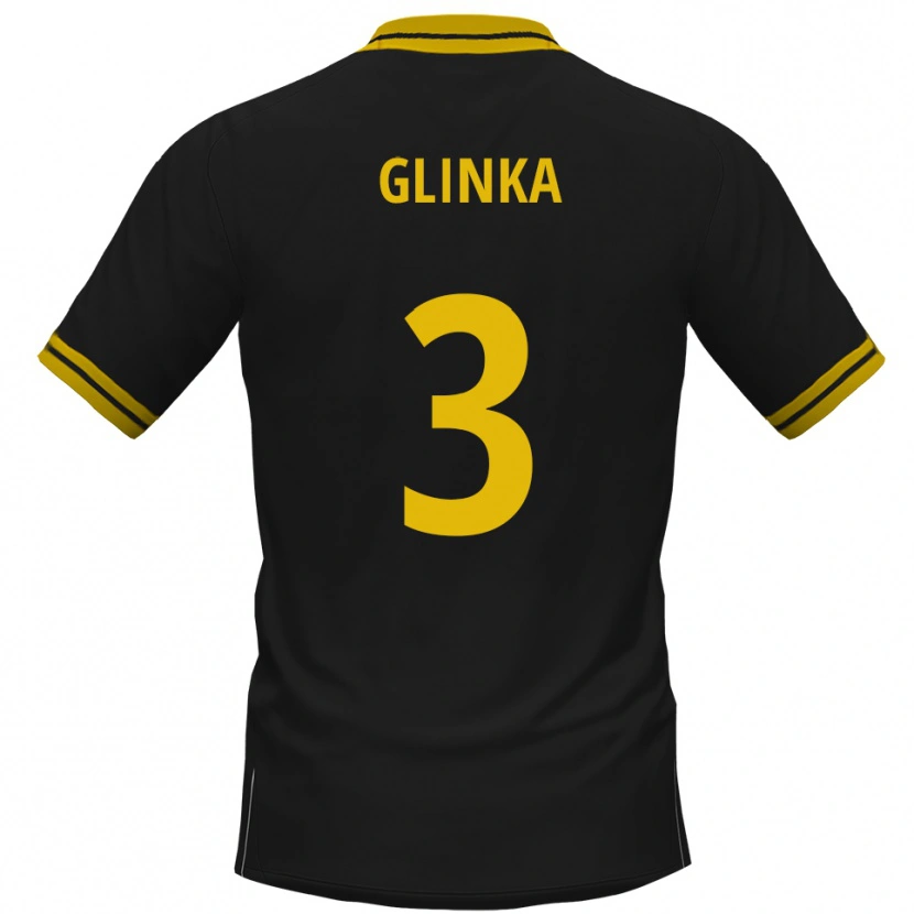 Danxen Hombre Camiseta Tim Glinka #3 Negro Amarillo 2ª Equipación 2025/26 La Camisa