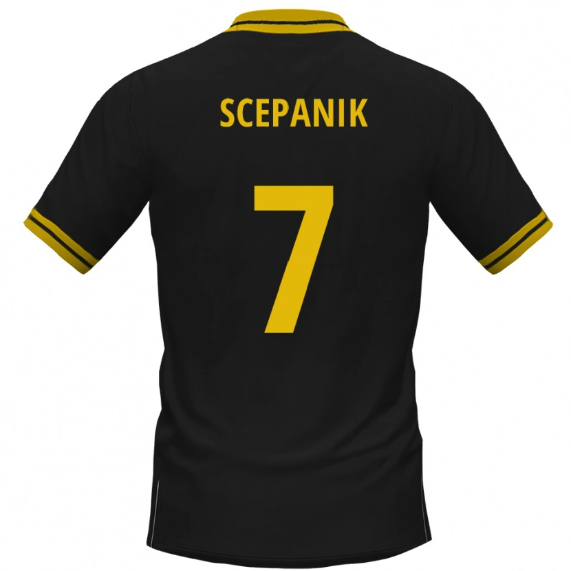 Danxen Hombre Camiseta Lukas Scepanik #7 Negro Amarillo 2ª Equipación 2025/26 La Camisa