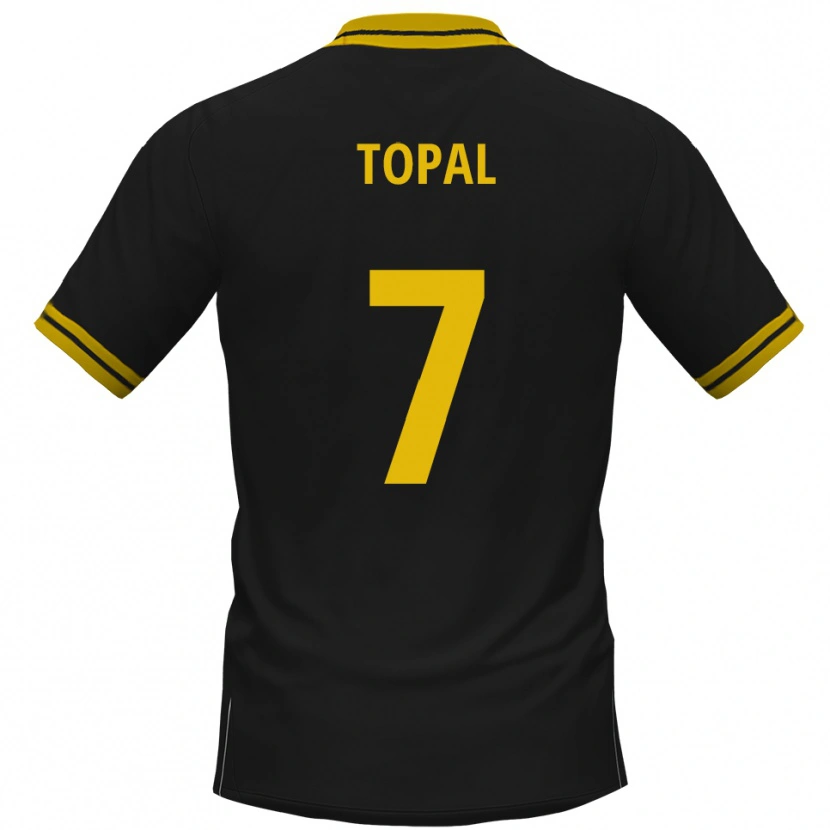 Danxen Hombre Camiseta Sidar Topal #7 Negro Amarillo 2ª Equipación 2025/26 La Camisa