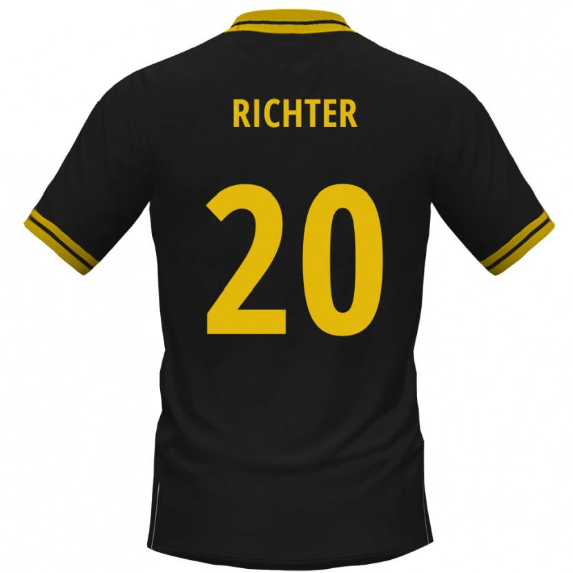 Danxen Hombre Camiseta Marc Richter #20 Negro Amarillo 2ª Equipación 2025/26 La Camisa