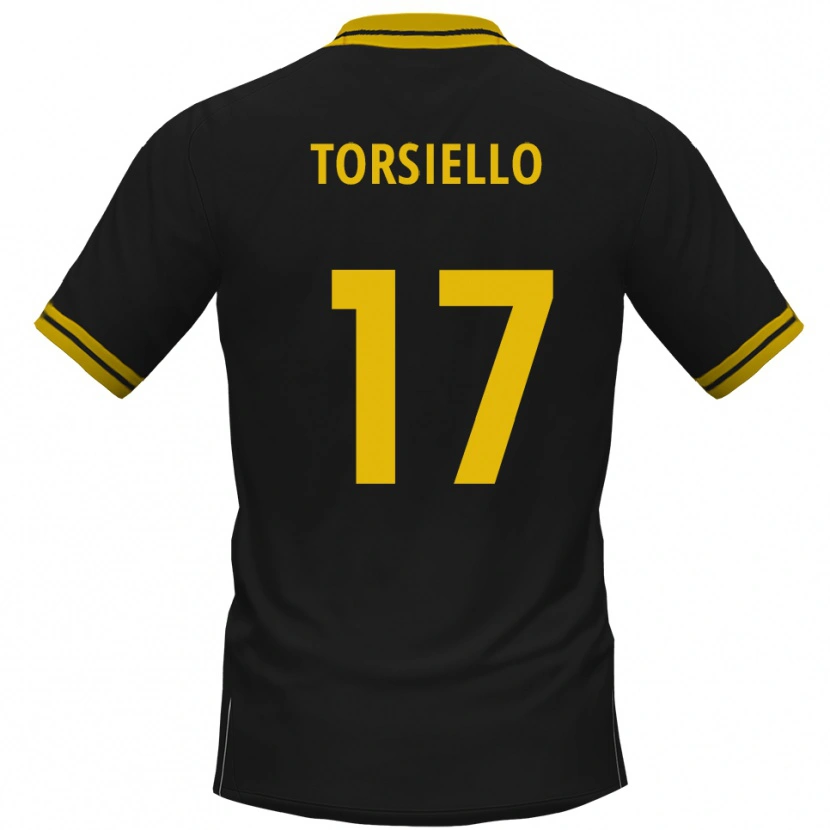 Danxen Hombre Camiseta Fabio Torsiello #17 Negro Amarillo 2ª Equipación 2025/26 La Camisa