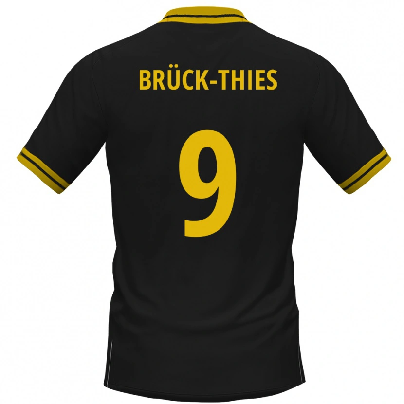 Danxen Hombre Camiseta Frederik Brück-Thies #9 Negro Amarillo 2ª Equipación 2025/26 La Camisa