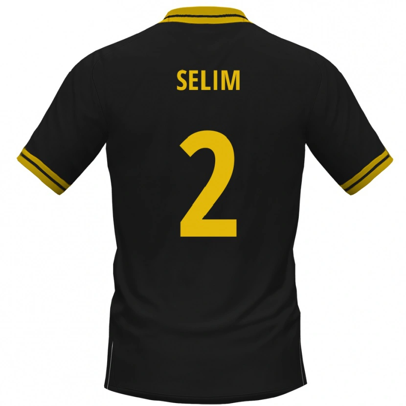 Danxen Hombre Camiseta Yahia Selim #2 Negro Amarillo 2ª Equipación 2025/26 La Camisa