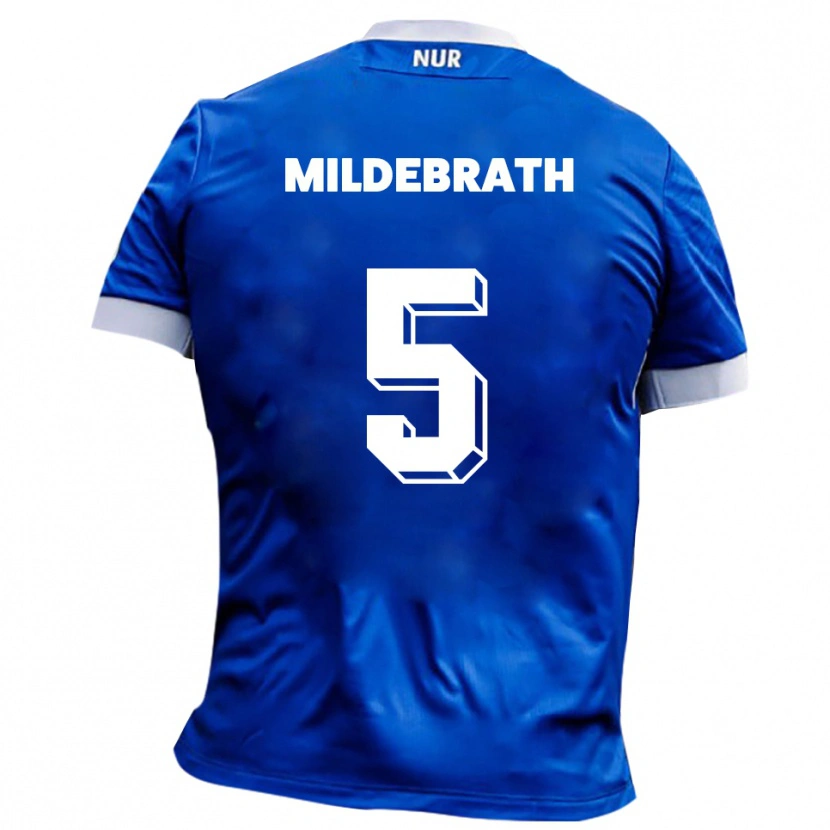 Danxen Hombre Camiseta Matti Mildebrath #5 Azul Blanco 2ª Equipación 2025/26 La Camisa