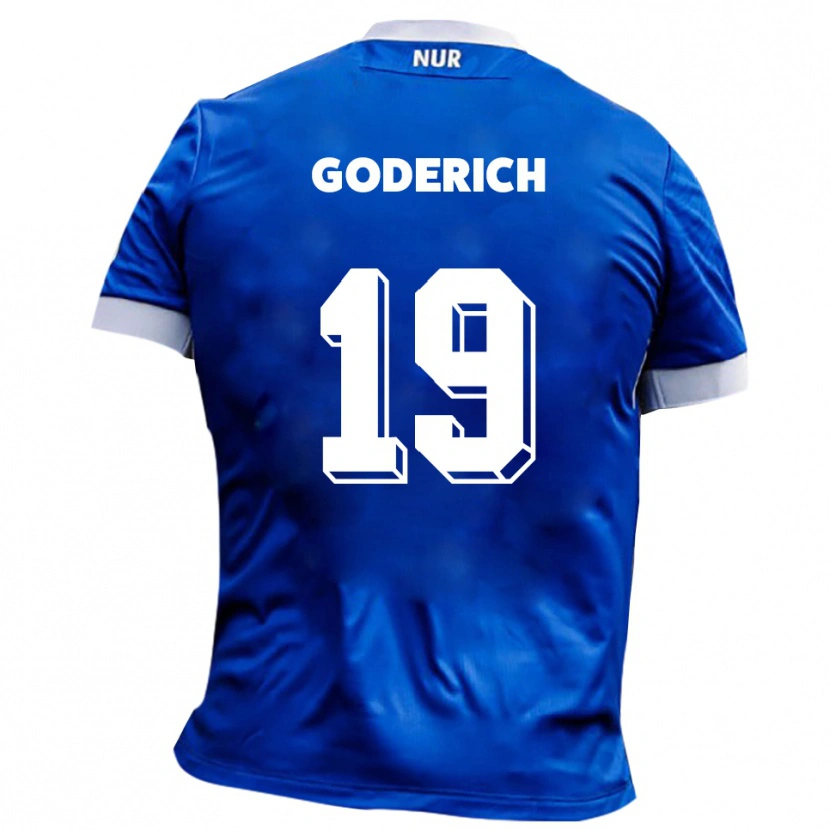 Danxen Hombre Camiseta David Goderich #19 Azul Blanco 2ª Equipación 2025/26 La Camisa