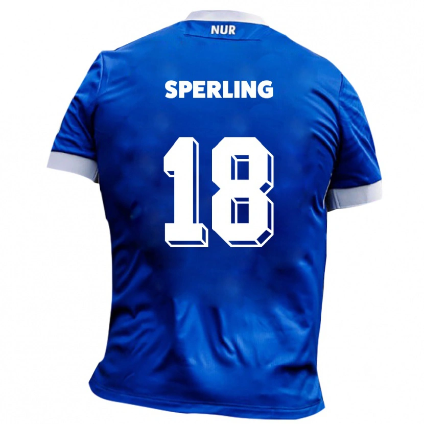 Danxen Hombre Camiseta Finn-Luca Sperling #18 Azul Blanco 2ª Equipación 2025/26 La Camisa