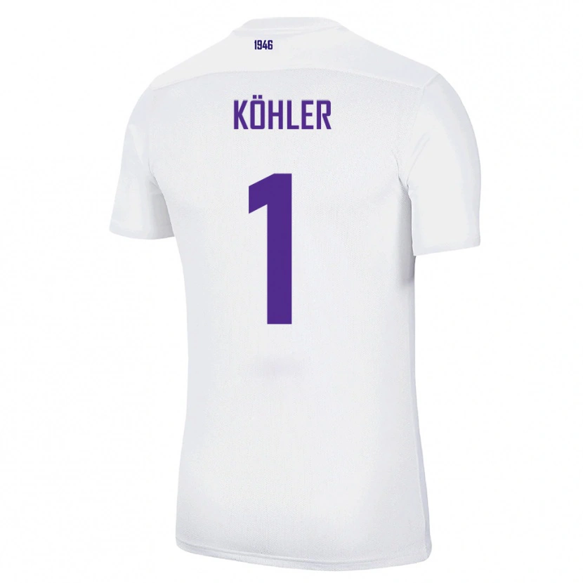 Danxen Hombre Camiseta Lucas Köhler #1 Blanco Verde 2ª Equipación 2025/26 La Camisa