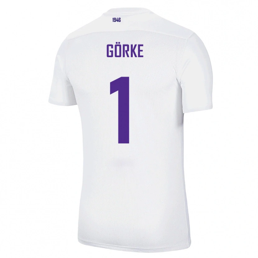 Danxen Hombre Camiseta Arthur Görke #1 Blanco Verde 2ª Equipación 2025/26 La Camisa
