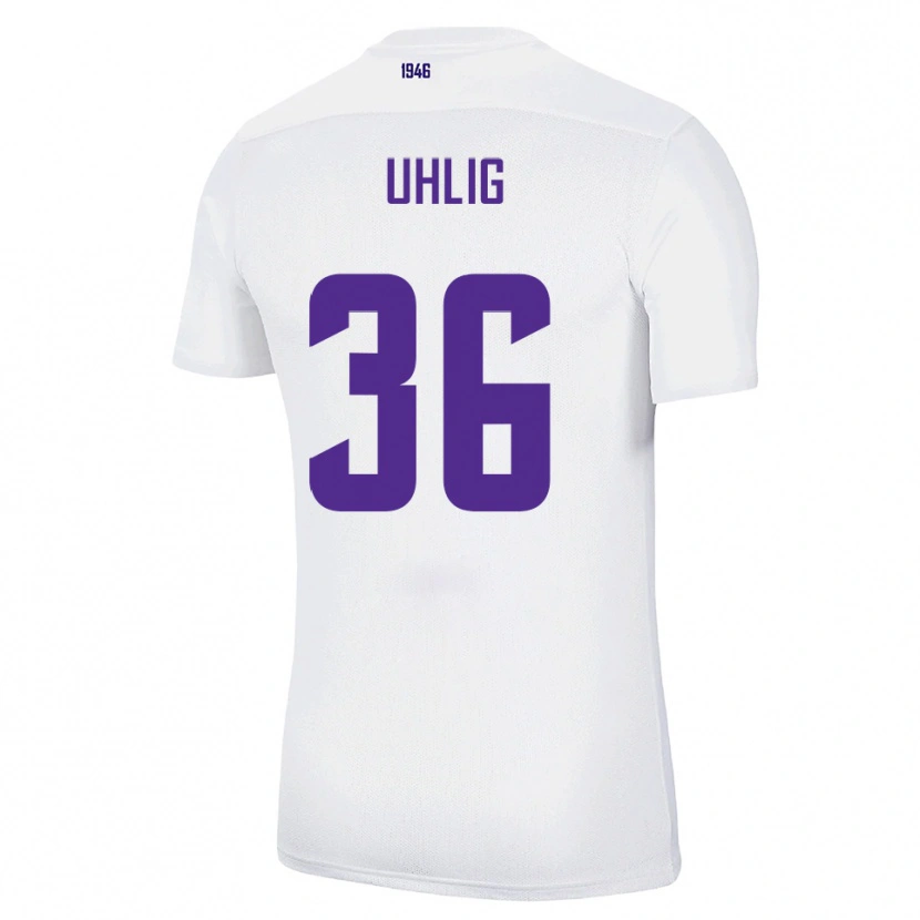 Danxen Hombre Camiseta Max Uhlig #36 Blanco Verde 2ª Equipación 2025/26 La Camisa