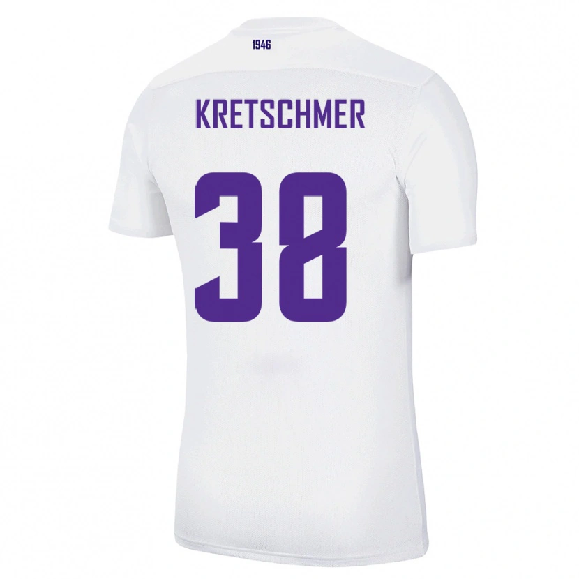 Danxen Hombre Camiseta Theo Kretschmer #38 Blanco Verde 2ª Equipación 2025/26 La Camisa