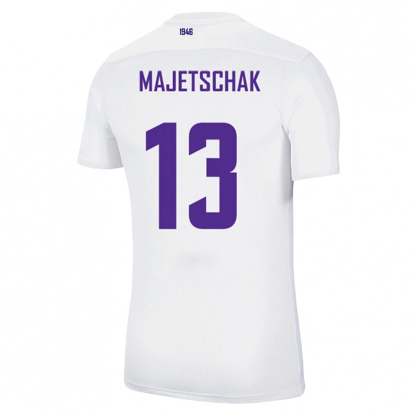 Danxen Hombre Camiseta Erik Majetschak #13 Blanco Verde 2ª Equipación 2025/26 La Camisa