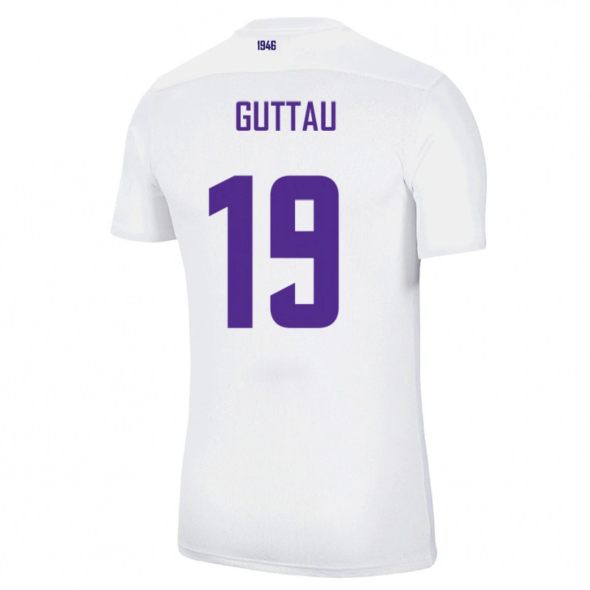 Danxen Hombre Camiseta Julian Guttau #19 Blanco Verde 2ª Equipación 2025/26 La Camisa