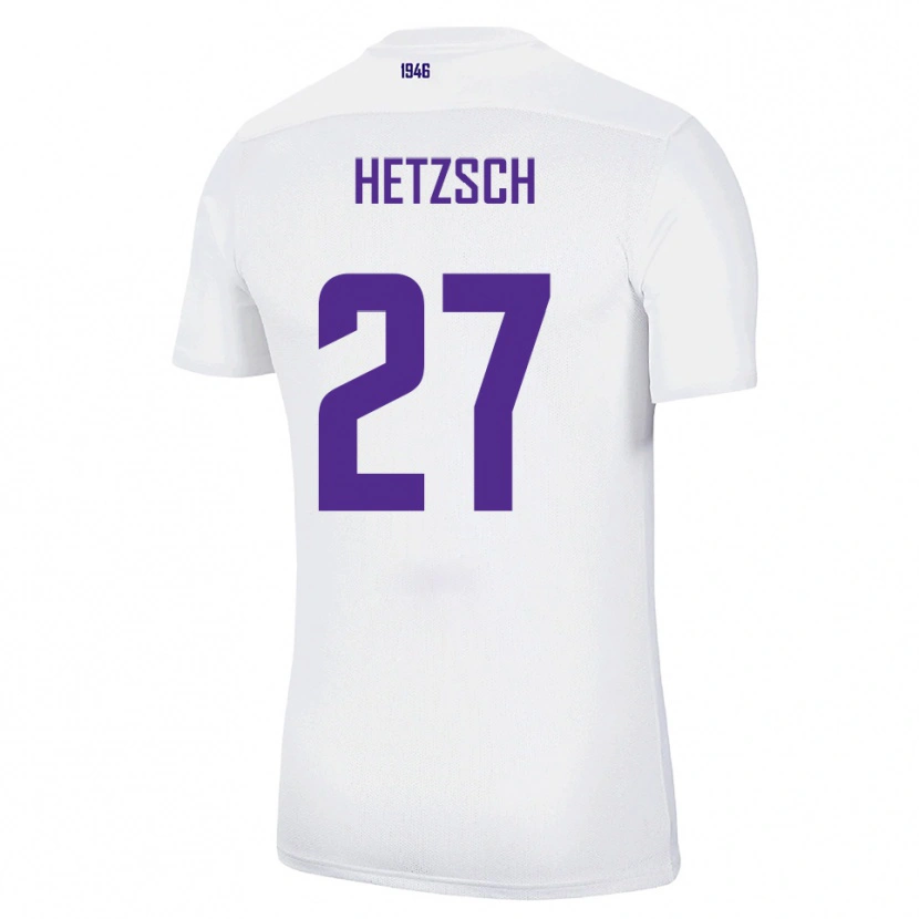 Danxen Hombre Camiseta Finn Hetzsch #27 Blanco Verde 2ª Equipación 2025/26 La Camisa